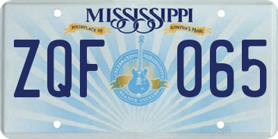 MS license plate ZQF065