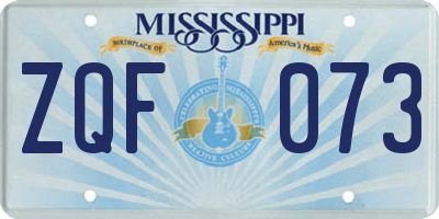MS license plate ZQF073
