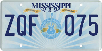 MS license plate ZQF075