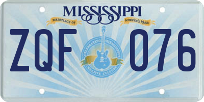 MS license plate ZQF076