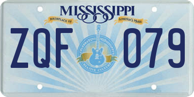 MS license plate ZQF079