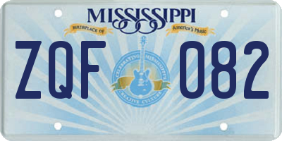 MS license plate ZQF082