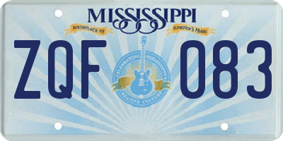 MS license plate ZQF083