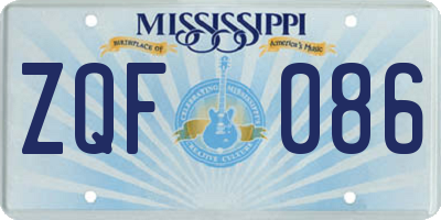 MS license plate ZQF086
