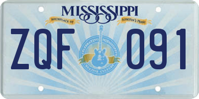MS license plate ZQF091