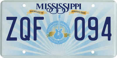 MS license plate ZQF094