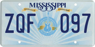 MS license plate ZQF097