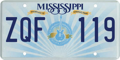 MS license plate ZQF119