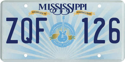 MS license plate ZQF126