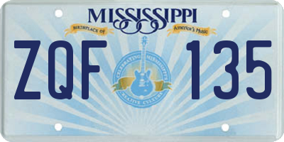 MS license plate ZQF135