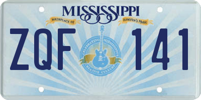 MS license plate ZQF141