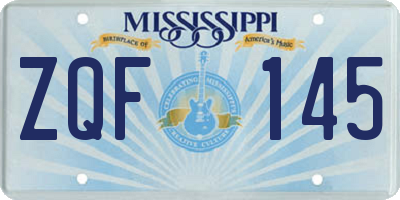 MS license plate ZQF145