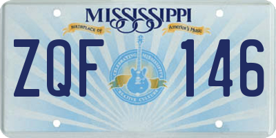 MS license plate ZQF146