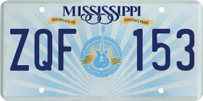 MS license plate ZQF153