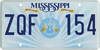 MS license plate ZQF154