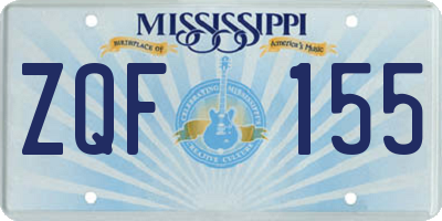 MS license plate ZQF155