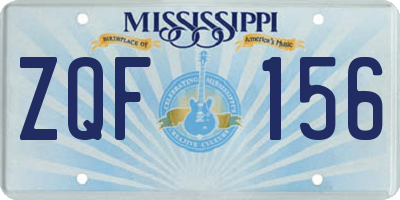 MS license plate ZQF156