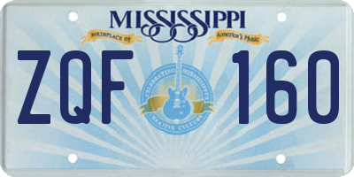 MS license plate ZQF160