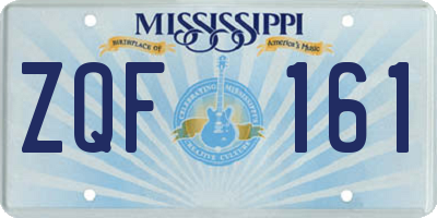 MS license plate ZQF161