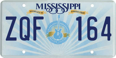 MS license plate ZQF164