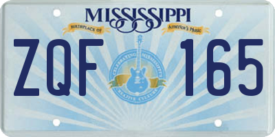 MS license plate ZQF165