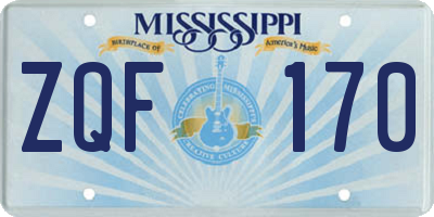 MS license plate ZQF170