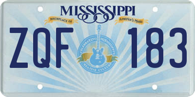 MS license plate ZQF183