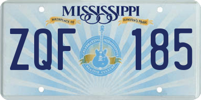 MS license plate ZQF185