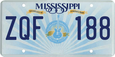 MS license plate ZQF188