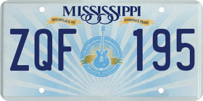 MS license plate ZQF195
