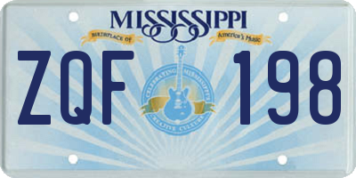 MS license plate ZQF198