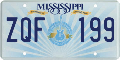 MS license plate ZQF199