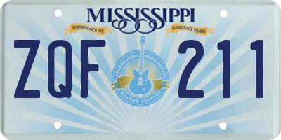 MS license plate ZQF211