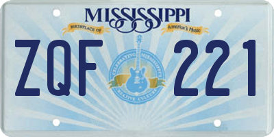 MS license plate ZQF221