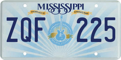 MS license plate ZQF225