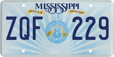MS license plate ZQF229
