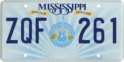 MS license plate ZQF261