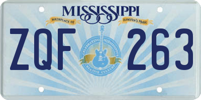 MS license plate ZQF263