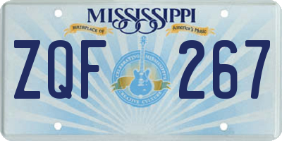 MS license plate ZQF267