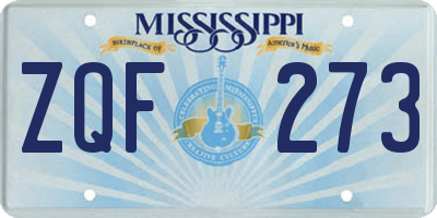MS license plate ZQF273