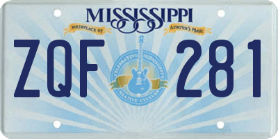 MS license plate ZQF281