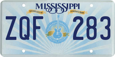 MS license plate ZQF283