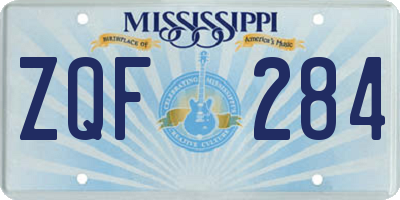 MS license plate ZQF284