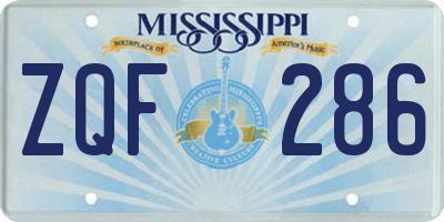 MS license plate ZQF286