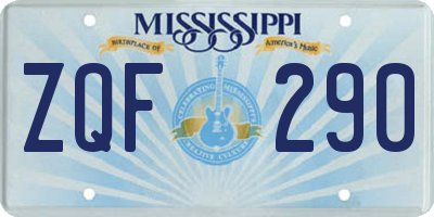 MS license plate ZQF290