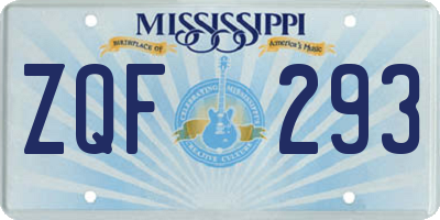 MS license plate ZQF293