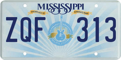MS license plate ZQF313
