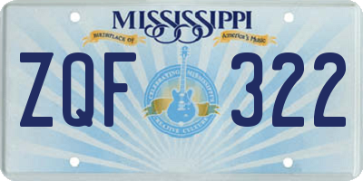 MS license plate ZQF322