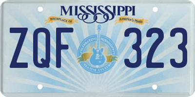 MS license plate ZQF323
