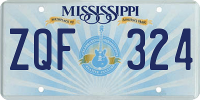 MS license plate ZQF324